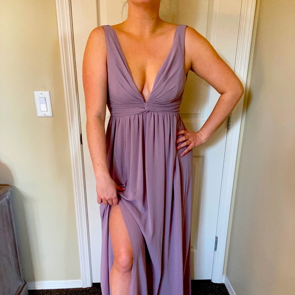 Prom/Wedding - Mauve Long Dress w/ Leg Slit - Size M - Soiéblu - Picture 2 of 7